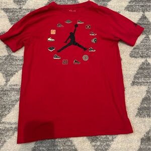 Boys Jordan Red Tee with Black and White Graphics